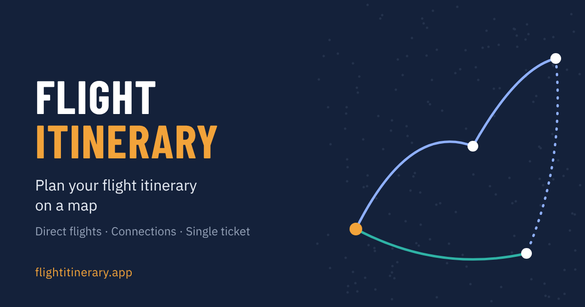 Flight Itinerary - I built a free map tool to plan multi-stop flight trips - Looking for feedbacks ! logo